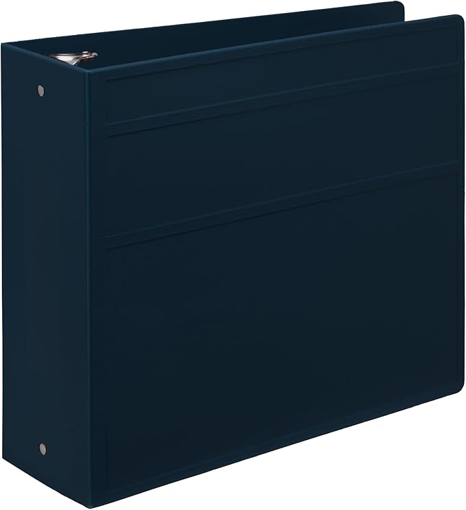 Carstens 4-Inch Heavy Duty 3-Ring Binder - Side Opening, Navy Blue, Durable Plastic, No-Gap Rings, Waterproof Cover, No Pockets, Holds 600 US Letter Sheets, BPA-Free, Made in USA (1849-3R), Case of 10