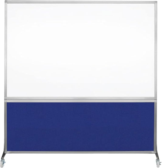 DivideWrite Mobile Whiteboard | Double Sided Dry Erase Board | Portable Office Cubicle Partition | Display for Classrooms, Conference Rooms, Meeting Areas and More | Royal Blue 6' Wide X 6' Tall