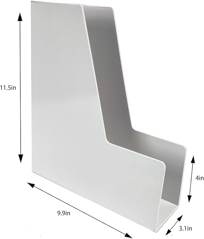 Vertical File Holder, 2 pack Plastic Document Organizer and Magazine Organizer, Multi-purpose Document Organizer for Home Office (White)