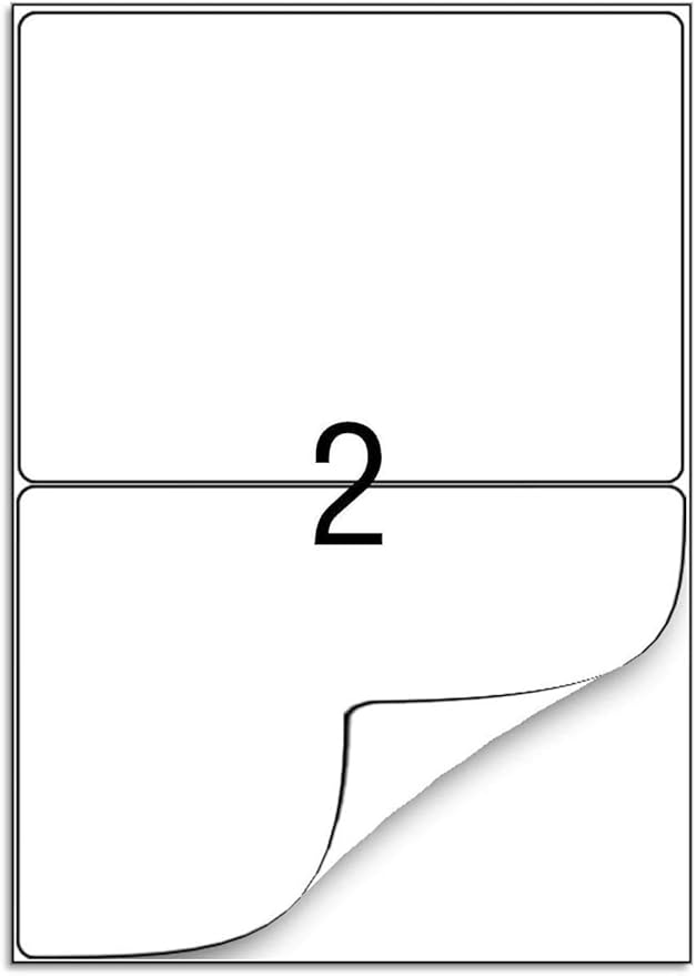 BESTEASY Round Corner Half Sheet Self Adhesive Shipping Labels for Laser and Ink Jet Printers, White Blank (2000 Sheets, 4000 Labels)