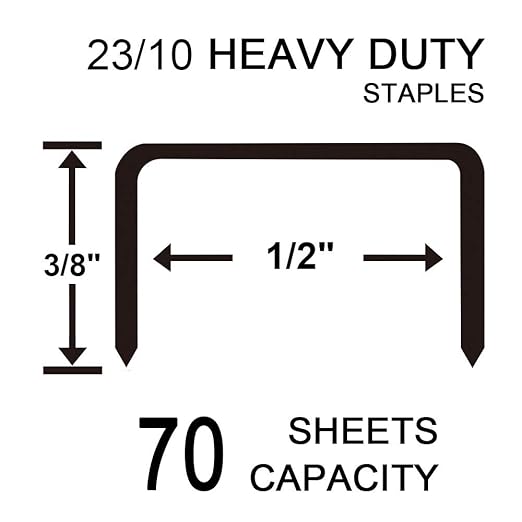 Rayson Heavy Duty Staples, Enhanced 3/8" Leg Length, 1/2" Width, 70 Sheets, 2000 Staples