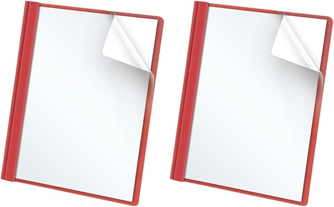 Oxford Clear Front Report Covers, Red, Letter Size, 25 per Box (55811EE) (Pack of 2)