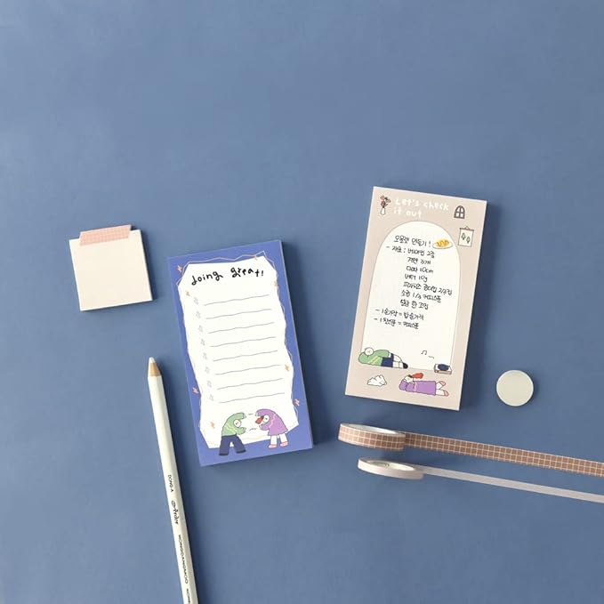 Monolike Memopad Olly Molly Weekend SET - 4 Packs, 4 Different Designs, 80 Sheets Per Pad, Total 320 Sheets, Note pads, Writing pads, 80x148mm