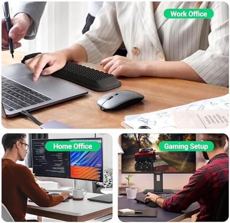 MEKASS Ergonomic Wrist Rest for Keyboard and Mouse, Soft Memory Foam Keyboard Wrist Rest Set with Non-Slip Silicone Base, Easy Typing, Pain Relief, Comfort for Office, Work, Gaming (Brown Marble)