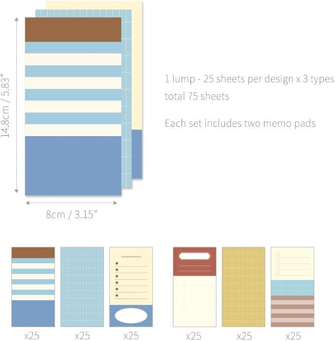 Monolike Triple Memopad Plan 2P B Set