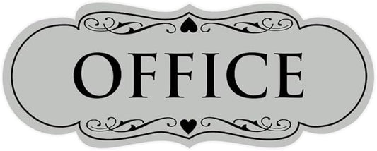 All Quality Designer Office Sign | Easy Installation - Lt Gray - Small (1 Pack)