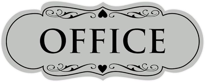 All Quality Designer Office Sign | Easy Installation - Lt Gray - Medium (1 Pack)