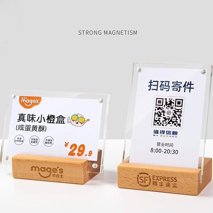 2 Pack Acrylic Label Holder Price Tag Displays Sign Holder Data Card Holder Table Top Sign Stand(120*80mm/4.72x3.15 inches)