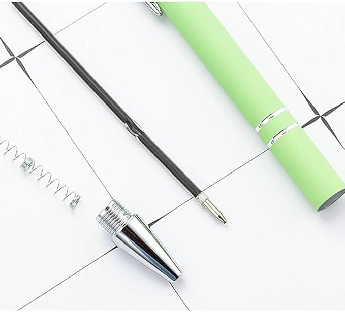 Pink Ballpoint Pens with Black Ink, 2-in-1 Stylus Tip, 1.0mm Medium Point, Matte Metal Barrel – 10-Pack for Office or School