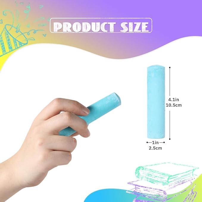 novelinks 54 Pack Sidewalk Chalk Set 10 Color Washable Non-Toxic Drawing Set Durable Jumbo Drawing Chalk for Outdoor Art Play and Schools