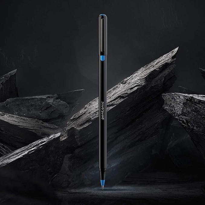 Pentonic Ballpoint Pens In Pen Organizer, Bulk 50 Count, Assorted Colored Ink (Red, Black, Blue), 1.0 mm Medium Point, Smooth Writing (PEN12086)