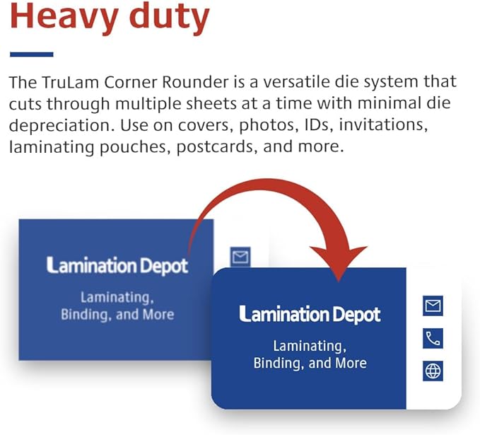 TruLam Heavy Duty Corner Rounder - Interchangeable - Includes one Blade - Radius Alignment Guide Included - Office or Home Use
