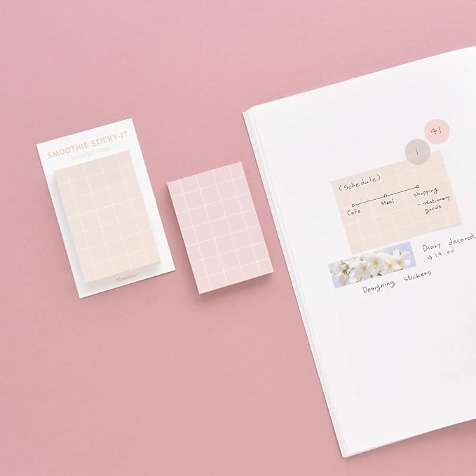 Monolike Smoothie Squared Sticky-it - 5p Set Self-Adhesive Memo Pad 50 Sheets
