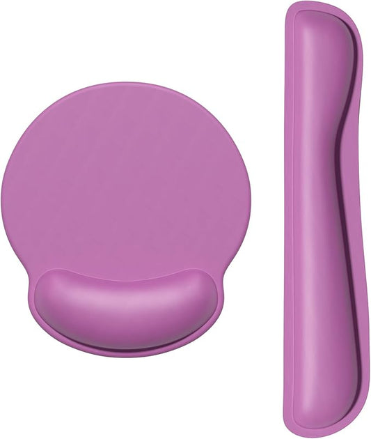 Dapesuom Keyboard Wrist Rest and Mouse Pad with Wrist Support, Cute Memory Foam Cushion for Keyboard and Mouse Set, Desktop Pad Rests with Non Slip Base for Easy Typing & Pain Relief, Radiant Orchid