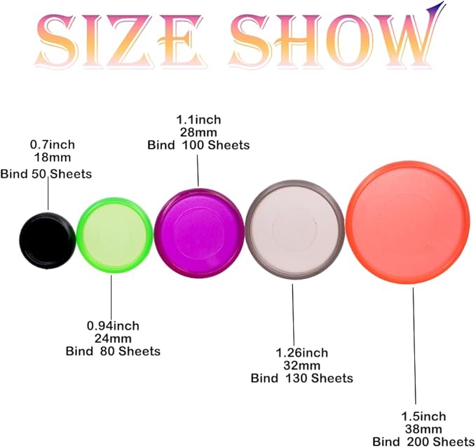 100pcs Discbound Notebook Discs DIY Planner Accessories fits for Tul,Levenger,Arc,Happy Planner,Talia(Solid & Clear Mixed,0.94inch/24mm)