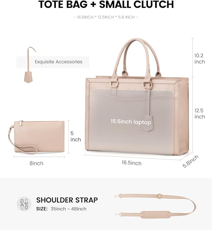 LOVEVOOK Laptop Tote Bag for Women, Office Work Bag Briefcase fit for 15.6 inch Laptop, Large Capacity Teacher Bag Handbag