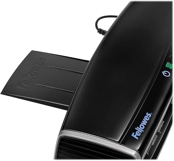 Fellowes Laminator Venus 2 125, Rapid 30-60 Second Warm-up Laminating Machine, with Laminating Pouches Kit (5734801), Black, Silver, 5.1" x 21.3" x 8.2"