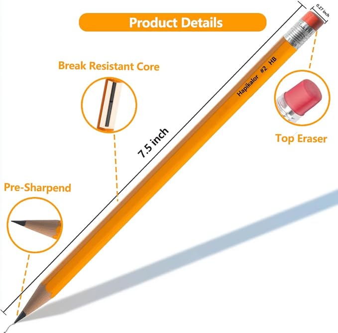 600 Pack Sharpened #2 HB Pencils with Erasers, Bulk Pack Graphite Pencils for School Classroom Teacher Supplies, Writing, Drawing and Sketching, Gifts for Kids Party Favors