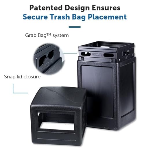 Commercial Zone-73290199 PolyTec 42 Gallon Square Waste Container with Dome Lid Color: Black