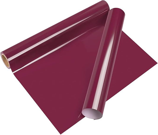 VINYL FROG Heat Transfer Vinyl Roll HTV Vinyl - 12" x5ft Burgundy Iron on Vinyl for T-Shirts, Heat Press Vinyl for DIY Craft Designs (Burgundy)