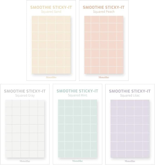 Monolike Smoothie Squared Sticky-it - 5p Set Self-Adhesive Memo Pad 50 Sheets