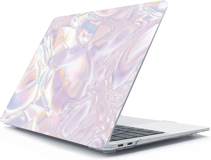 for MacBook Air 13 inch, MacBook Air Case 2021-2018 M1 A2337 A2179 A1932 with Retina Display Touch ID, Plastic Hard Case + Keyboard Cover + Webcam Cover + Screen Protector, Pink Crystal