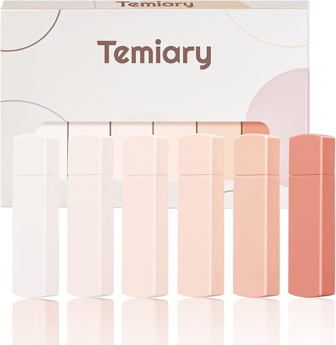 Temiary 6Pcs Mini White Correction Tapes, Quick Dry Smooth Pull Out for Writing, Aesthetic Cute Correction Tape Set Easy To Use for Students School Office Supplies (Pink)