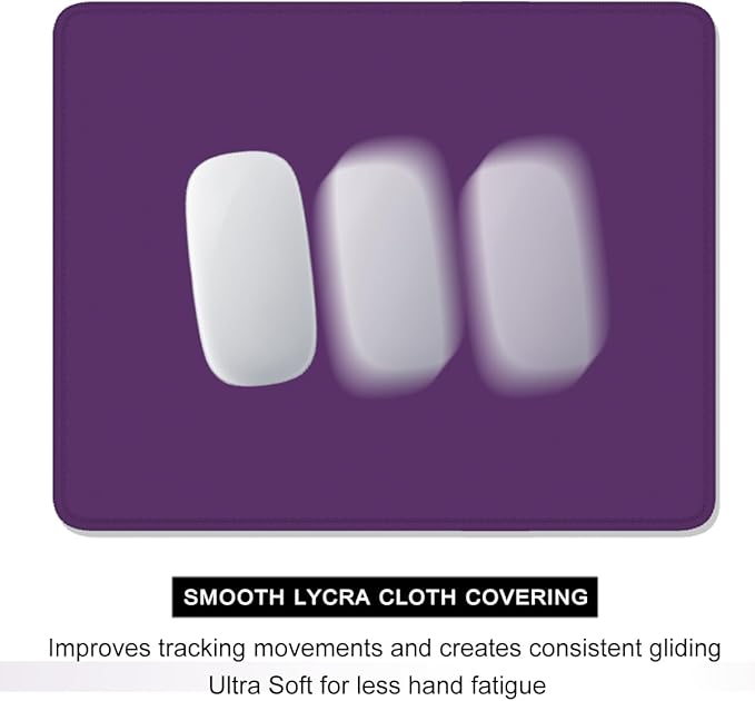 Auhoahsil Mouse Pad, 12 x 10 Inch Square Mousepad, 3mm Thick Rubber Mouse Mat with Pretty Design, Premium-Textured Non-Slip for Gaming Work Office Wireless Mouse Men Women, Dark Purple