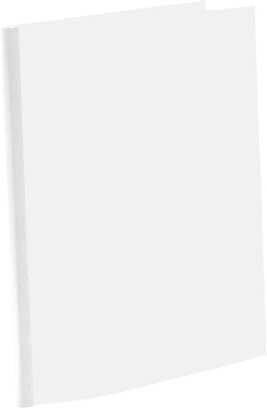 Thermal Binding Clear Covers with Steel Spine –for Thermal Binding Machines – Formerly Unibind – Used in Real Estate, Education and Various Businesses (White, 220 Sheets Max - 48/Box)