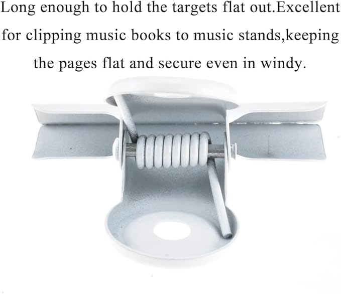 HAHIYO 2inch White Bulldog Clips Metal File Hinge Binder Clips Clamps Save Space Strong Spring Jaws Rock Solid Grip Book Lay Flat Deburred Edge for Hang Photos Wall Grid Dog Food 13PCS