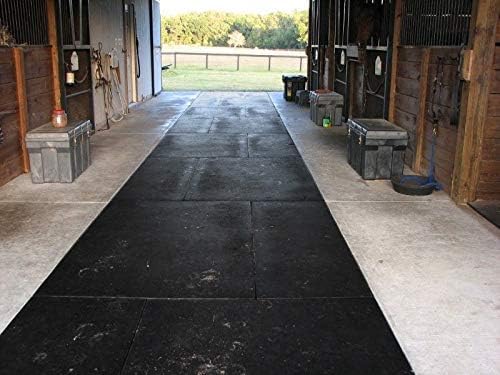 American Floor Mats - Heavy Duty Stall Tiles - Stable/Horse Tiles - Thick, Durable Rubber Flooring Solid Black 1 Corner Tile 1/2" Thick