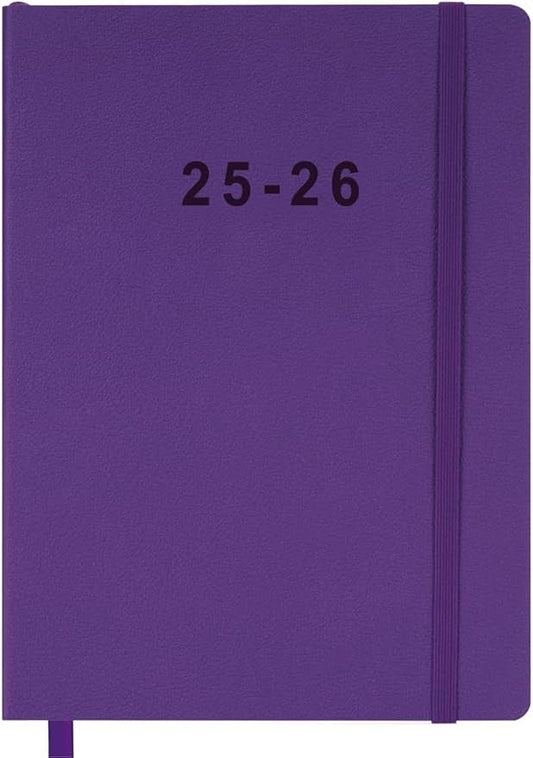 2025-2026 Planner - Weekly and Monthly Planner, Oct 2025 to Dec 2026, Vegan Leather Cover, Elastic Closure, 7”x9.25”, Purple