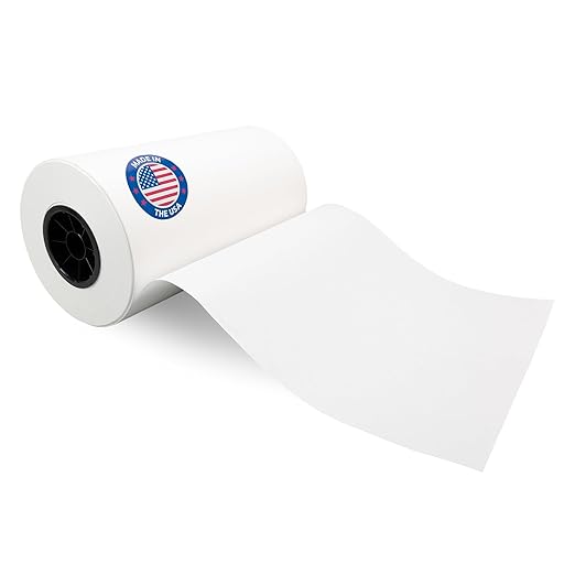 White Kraft Paper Roll 12" x 8640" (720 feet) for Packing, Moving, Shipping, Crafts - USA-Made Heavy Duty Craft Paper 50lb Thickness - 100% Recyclable Natural Kraft Wrapping Paper by IDL Packaging