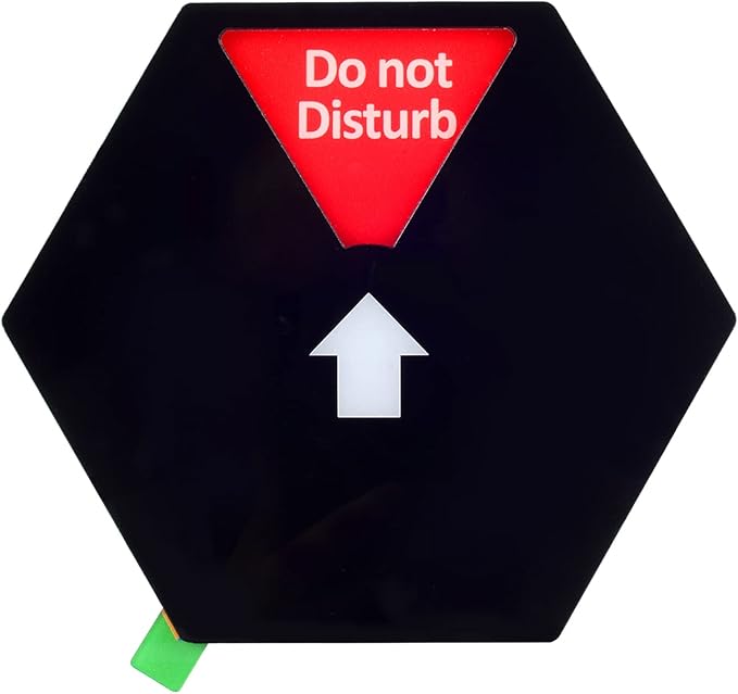 Kichwit Privacy Sign for Office Door, Do Not Disturb Sign, Please Knock, In a Meeting, Back Soon, Lunch and Gone for Today, 5 Inch, Black