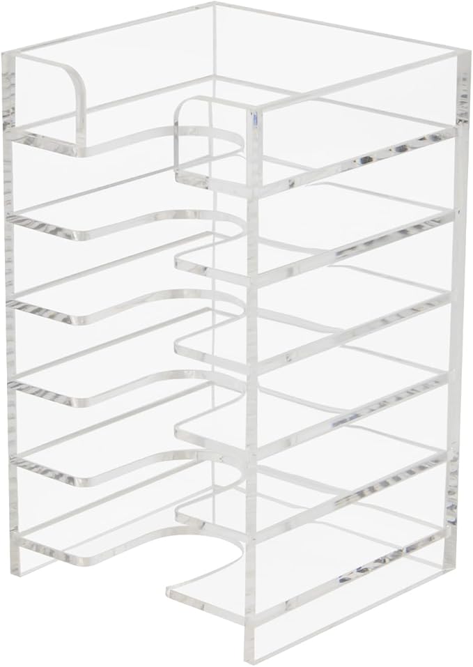 Acrylic Sticky Note Holder 6-Tiers, Sticky Note Organizer for Desk Colorful, Desktop Multiple Self Stick Note Pad Holder for Office Home School Desk Accessories Stationery Supplies, Clear