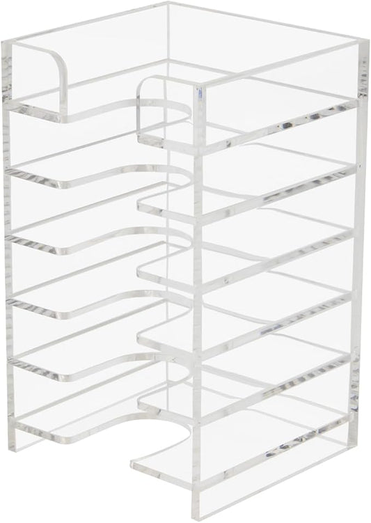 Acrylic Sticky Note Holder 6-Tiers, Sticky Note Organizer for Desk Colorful, Desktop Multiple Self Stick Note Pad Holder for Office Home School Desk Accessories Stationery Supplies, Clear