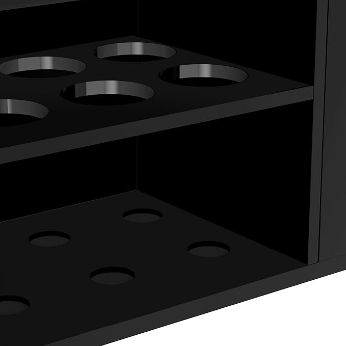 Magnetic Dry Erase Marker Holder Wall Mount, Acrylic 10 Slots Whiteboard Marker Holder for School, Office and Home, Eraser, Marker and Whiteboard Cleaner Not Included, Black