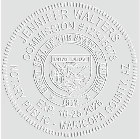 MaxMark Notary Seal Round Pink Embosser for Arizona State - Includes Gold Burst Seal Labels (50 Count)