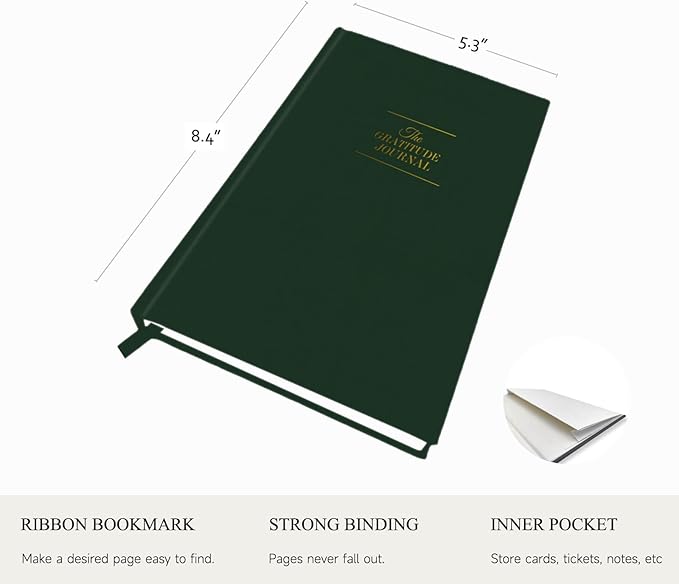 The Gratitude Journal - A Few Minutes a Day for More Happiness, Optimism, Affirmation & Reflection - An Effective Manifestation Guide Journal, Undated Daily Journals for Women & Men (Earth Green)