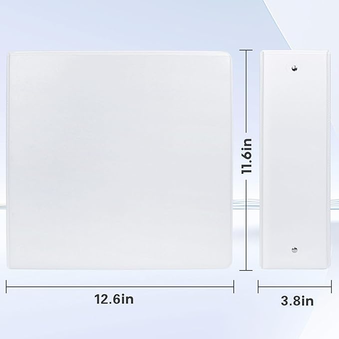 Comix Sturdy Round Ring Binder 3 inch with Clear View Cover, Holds 600 Sheets of US Letter Size Paper, 2 Pack (White)