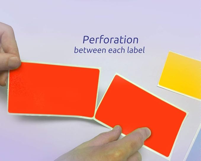 NextDayLabels 500 Rectangle Stickers (3" x 5") - Color Coding Labels Roll - Moving Labels for Boxes, Colored Inventory Stickers for Packing, Organizing, and Storage (Fluorescent Red)