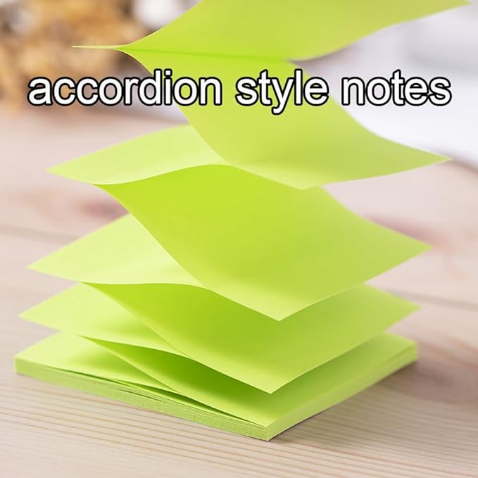 (16 Pack) Pop Up Sticky Notes 3x3 in Accordion Stickies Super Sticking Power Memo Pads Bright Colors