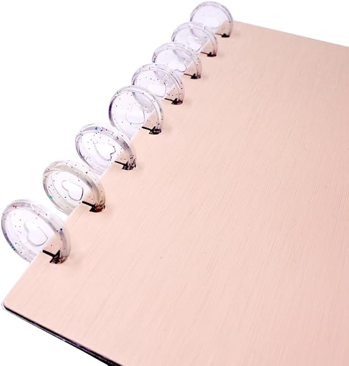 33pcs Planner Discs for Discbound Notebook Accessories 0.94 inch Binder Rings Heart Expansion Disc Binding Discs(33pcs Clear Gold 0.94 inch/24 mm)