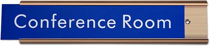 10 Pack 2” x 10” Aluminum Name Plate Holders for Door or Wall, Office Wall Mount Name Plate Holder with Textured Design and Double Sided Tape, for Office, Business, Meeting Room (Rose Gold)