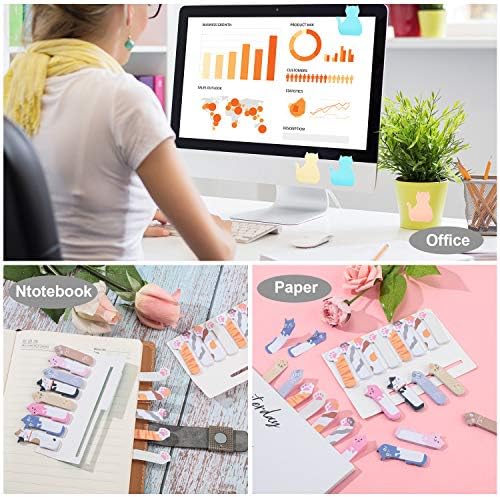 Outus Cat Office Supplies Cute Sticky Notes Paper Clips Gel Ink Pens Cartoon Stickers Party Favor for Cat Lovers Stationery School Office Supplies Desk Accessories(Cute Style)