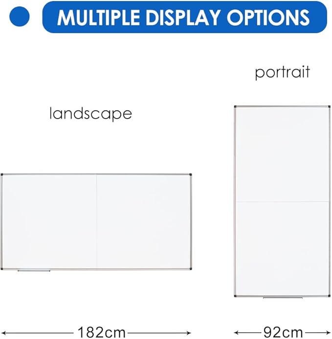 XIWODE Large Dry Erase White Board/Magnetic Foldable Whiteboard, 72 X 36 Inches, Silver Aluminium Frame