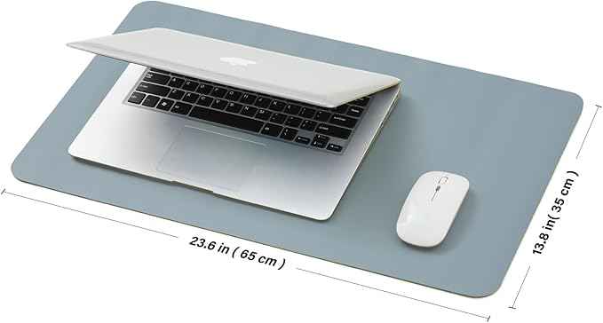 Cork Desk Mat - Small Dual-Sided Desk Pad for Office and Home - Desk Organization and Accessories - Ideal for Large Mouse Pad and Small Desk Mats on Top of Desks(Light Blue,23.6"x 13.8")