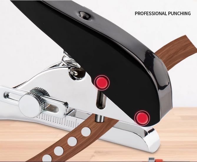 Single Hole Punch 1/4 inch-6mm Round Heavy Duty Hole Puncher Badge Hole Punch Paper Punch Portable Hand Held Long Hole Puncher for Craft Paper Plastic Cardboard Business Card Photos-Black