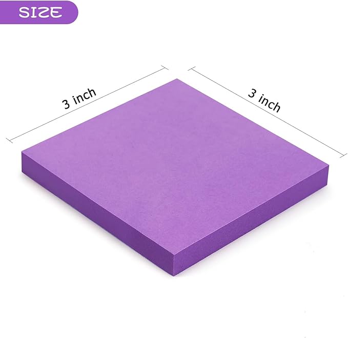 Early Buy Sticky Notes 3x3 inch, Purple Color Self-Stick Notes 6 Pads, 100 Sheets/Pad