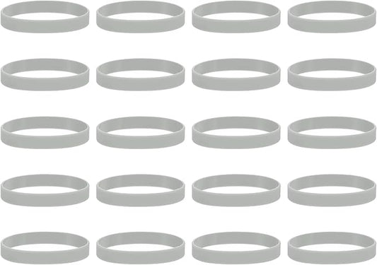 MECCANIXITY 100Pcs Silicone Rubber Bands Non-slip 4 Inch Flat Elastic Rubber Wrapping Bands for Books, Traps, Art, Wrapping Paper, Cord Wraps, Gray